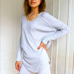 TNA thermal waffle knit top